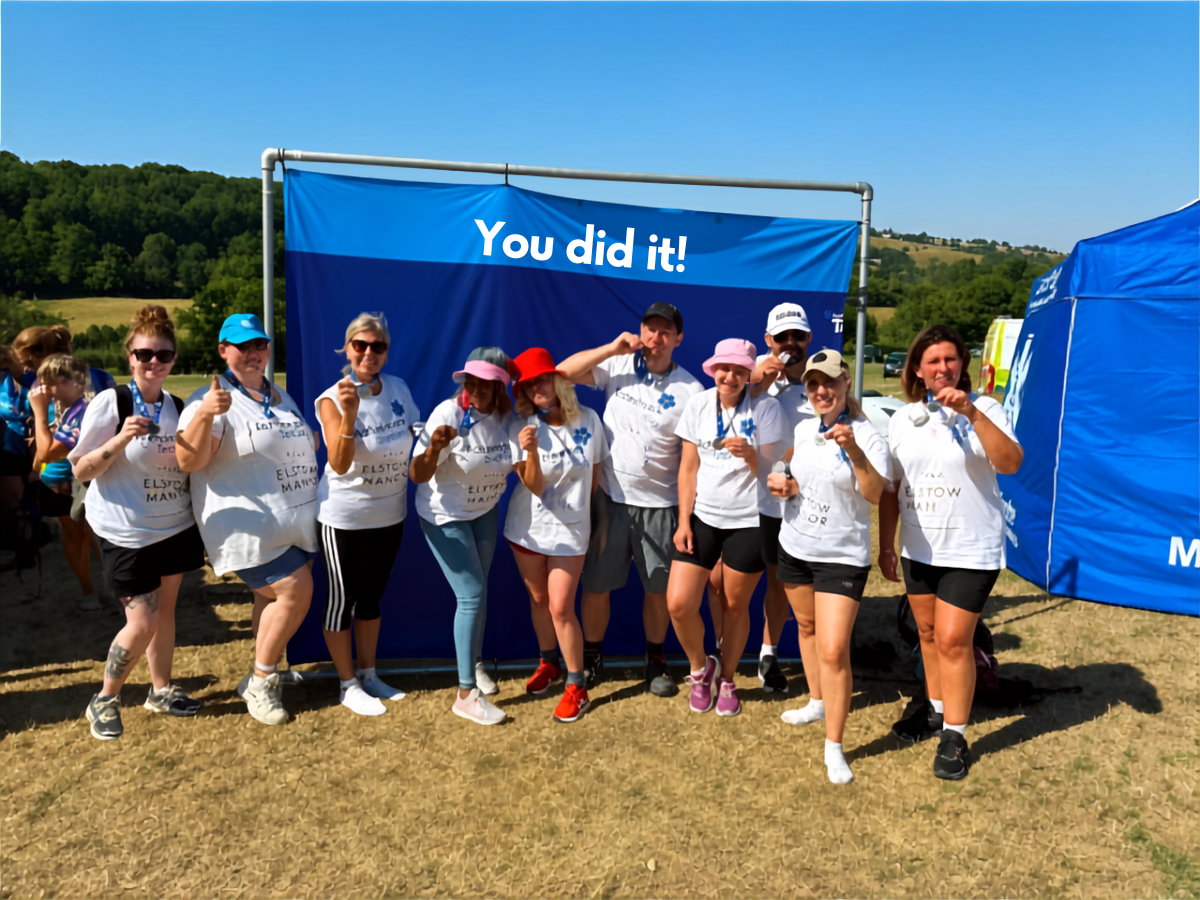 elstow team at finish line