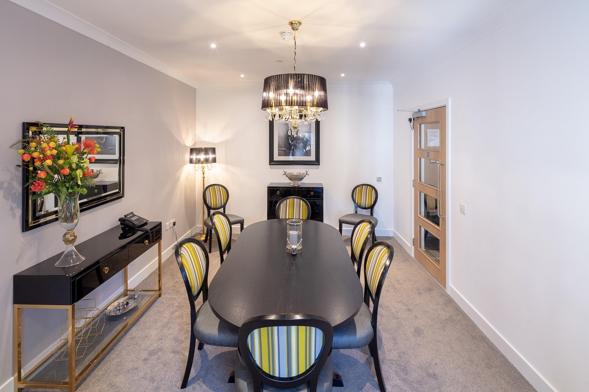 Milngavie Manor Care Home's private dining suite