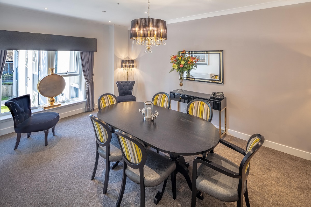 Milngavie Manor's private dining suite.