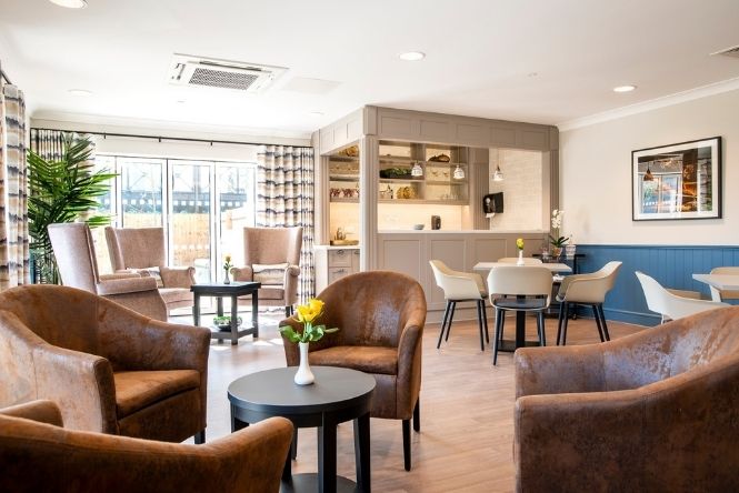 Cafe and social area at Brookwater House in North London