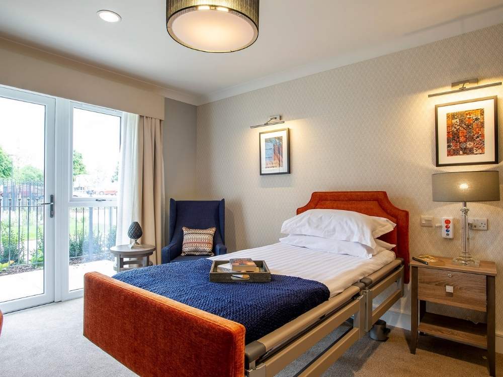 Spacious en-suite bedroom at Edwalton Manor Care Home in Nottingham designed for comfort, independence and personalised elderly care