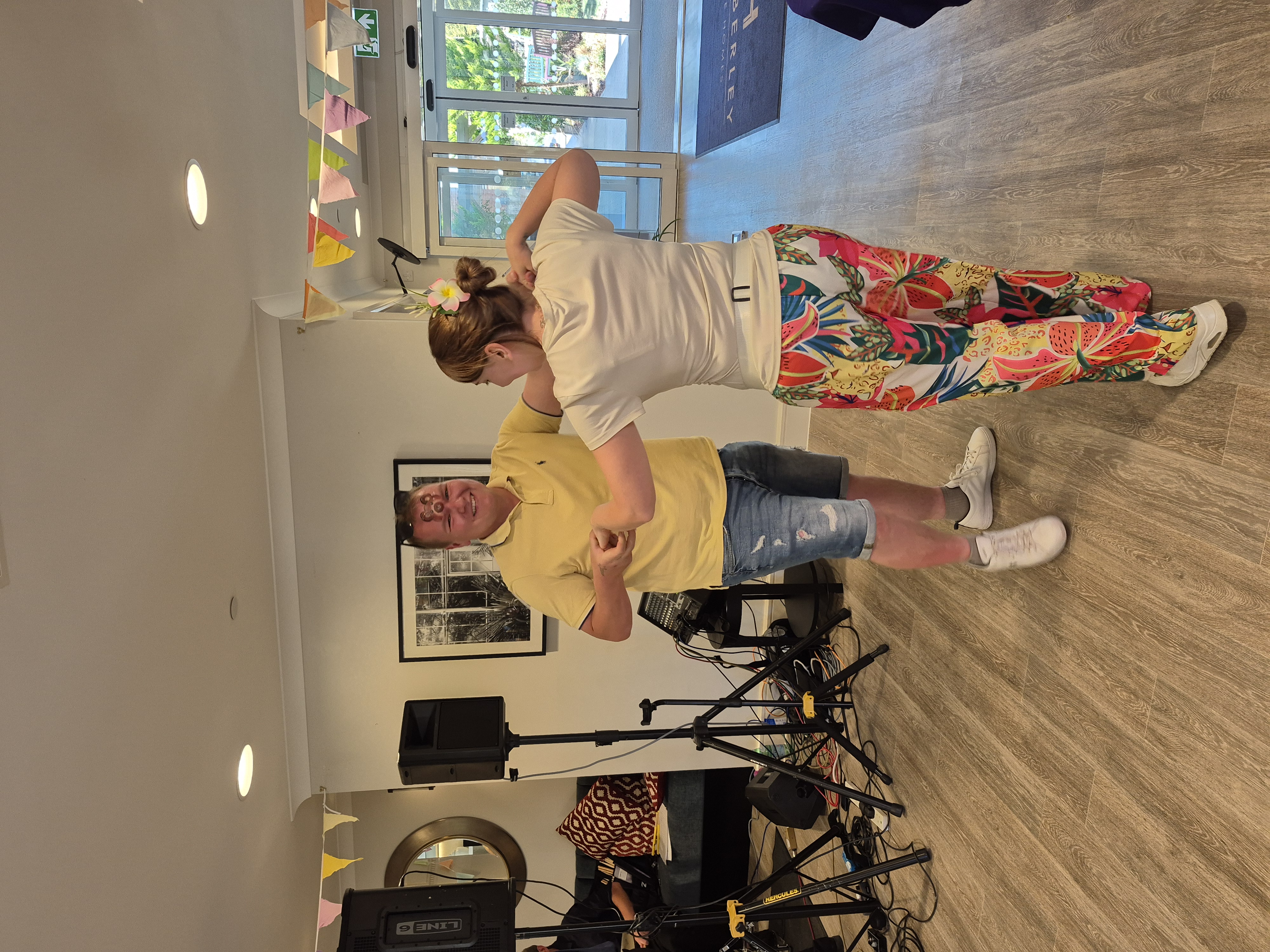 Residents and staff hit the dance floor