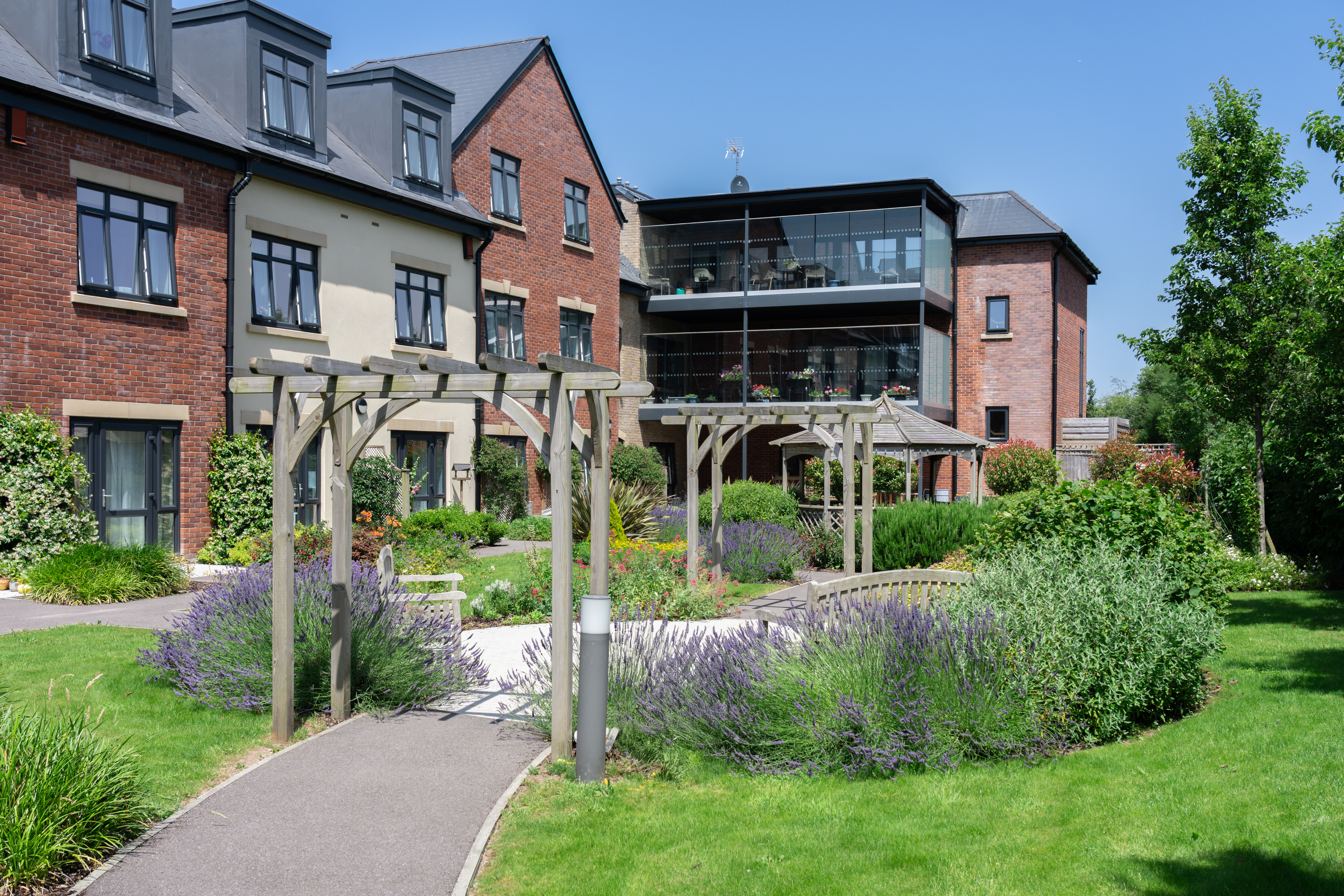 Garden area and rear exterior of Meryton Place