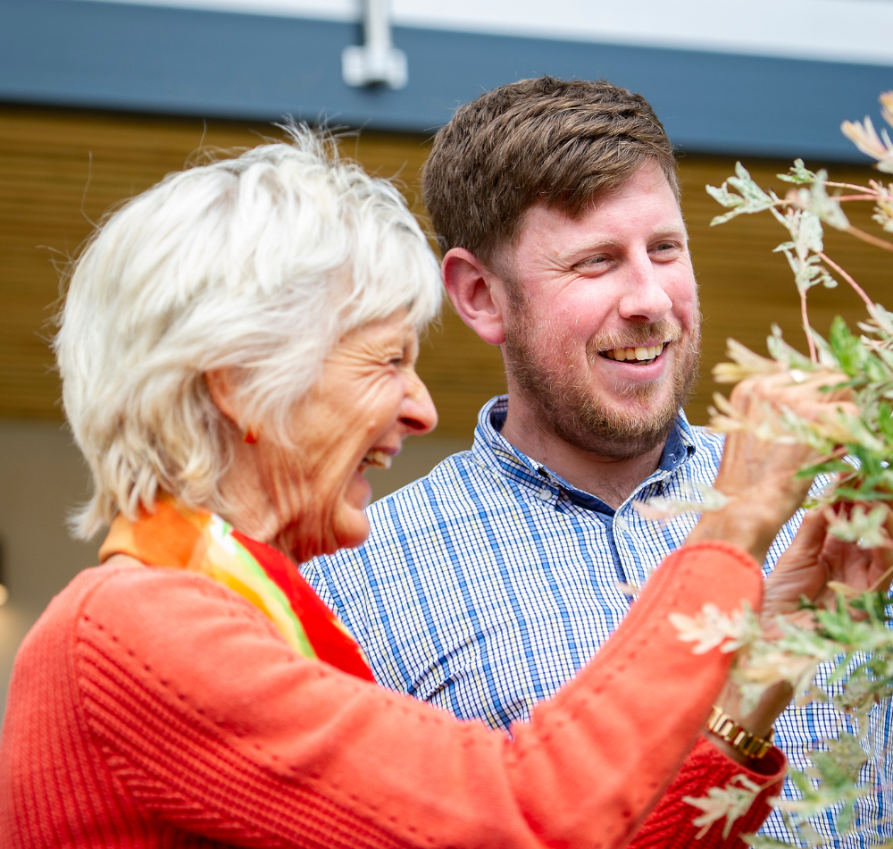 Resident and family enjoying time together at Templeton Place