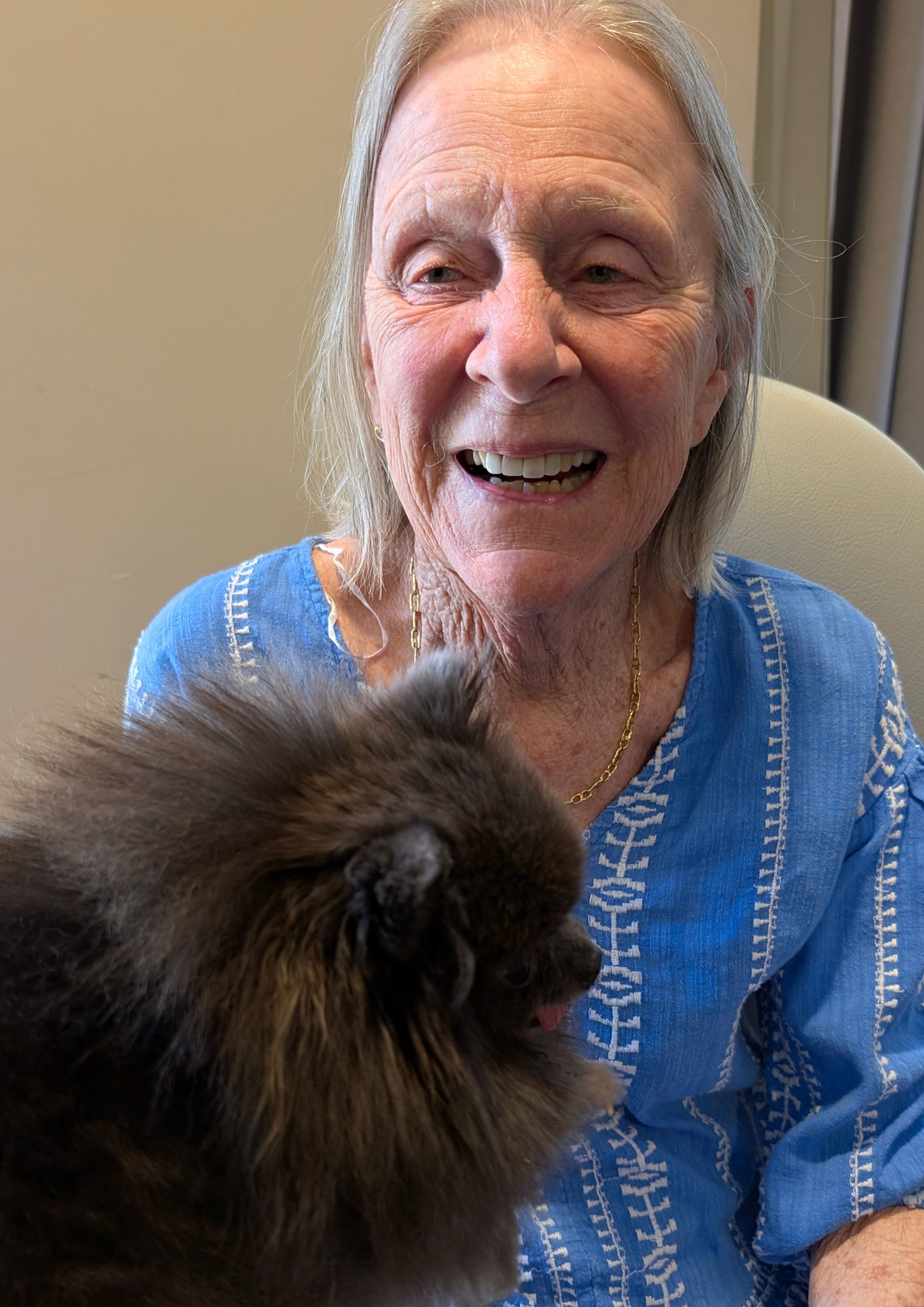 Resident with fluffy black pomeranian dulcie