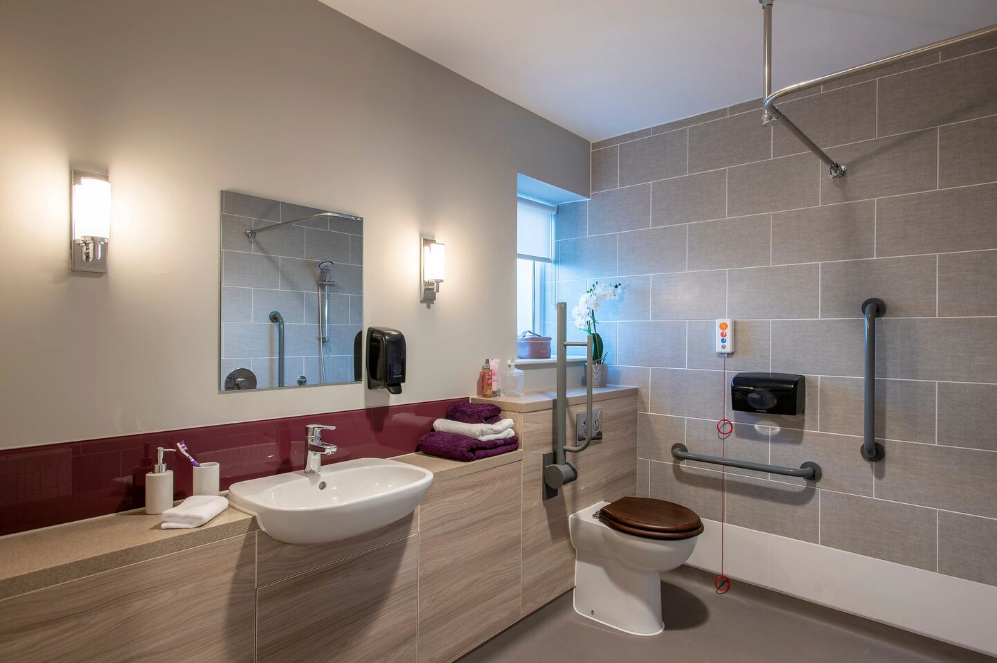 Accessible shower room in an Alston Apartment