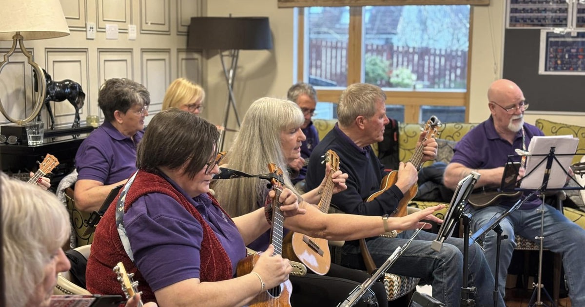 Strings of Joy: Newton House Residents Celebrate Ukulele Day in Style!
