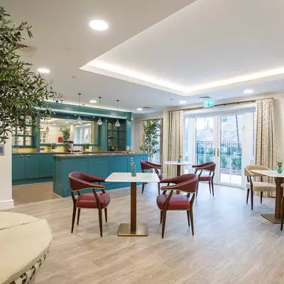 cafe bar at Montague House residential care in Huntingdon, Cambridgeshire