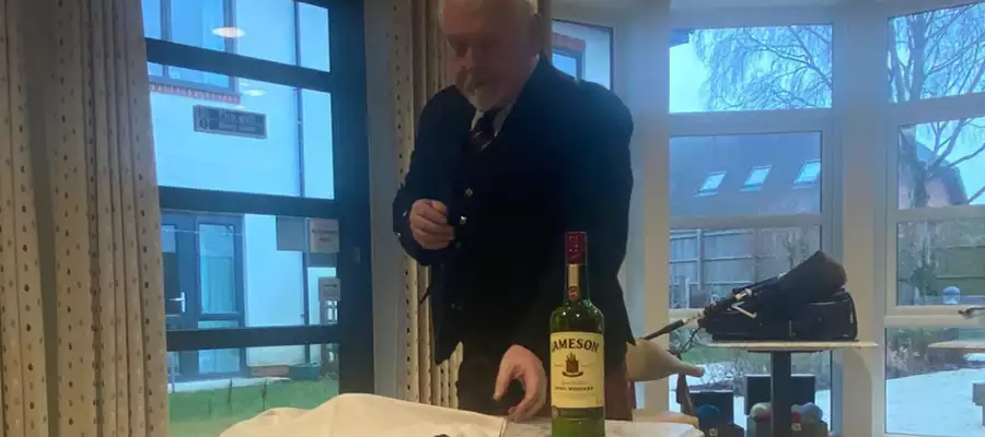 Bagpipes for Burns Night at Chawley Grove Care Home Bagpipes for Burns Night at Chawley Grove Care Home