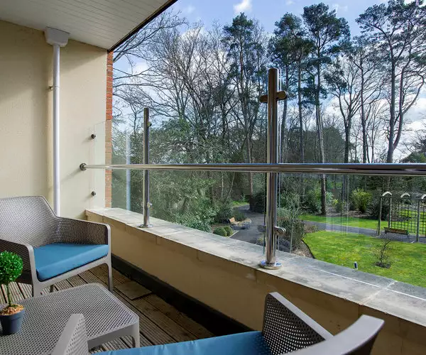 balcony view over our Poole care home, Upton Manor. balcony view over our Poole care home, Upton Manor.