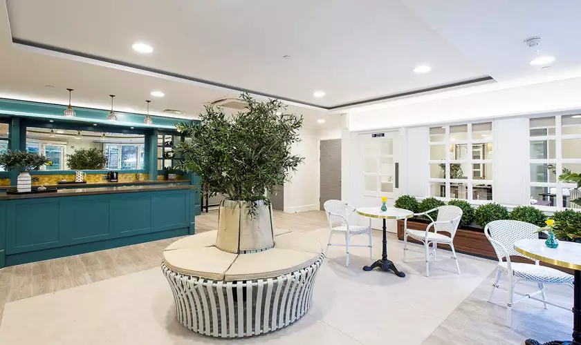 cafe bar at Abbots Wood Manor residential care home.
