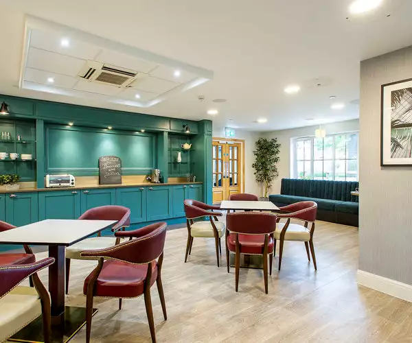 front entrance of Verwood House dementia care home in Verwood, Dorset.