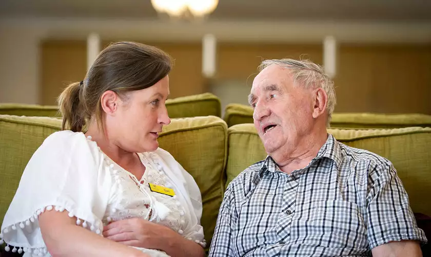 gardens at Upton Manor care home in Poole, Dorset.