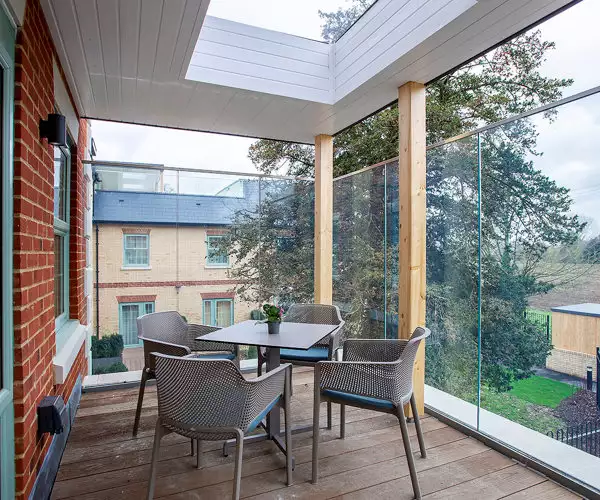 balcony of our Huntingdon care home, Montague House.