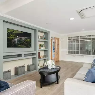 lounge area in Upton Manor care home in Poole