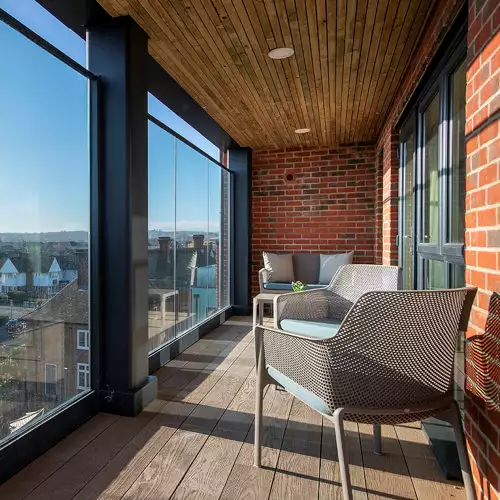 Balcony at Alston House Care Home in Eastleigh Balcony at Alston House Care Home in Eastleigh